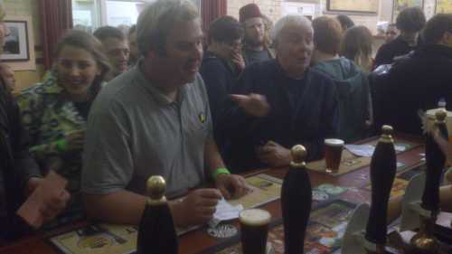 In the grey shirt: Andrew Murphy, brewer, Three Peaks