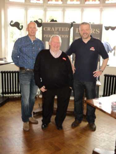 Dave Goodwin (current head brewer at Thwaites), Steve Fielding (former head brewer) and Paul Holmes at a "meet the brewer" at Penny Street Bridge