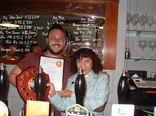 Nick McCann with Angela Aspin, CAMRA regional director