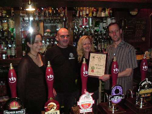 Allie and Kev of the Yorkshire House (Lancaster) sandwiched between branch secretary Anne and chairman Cliff
